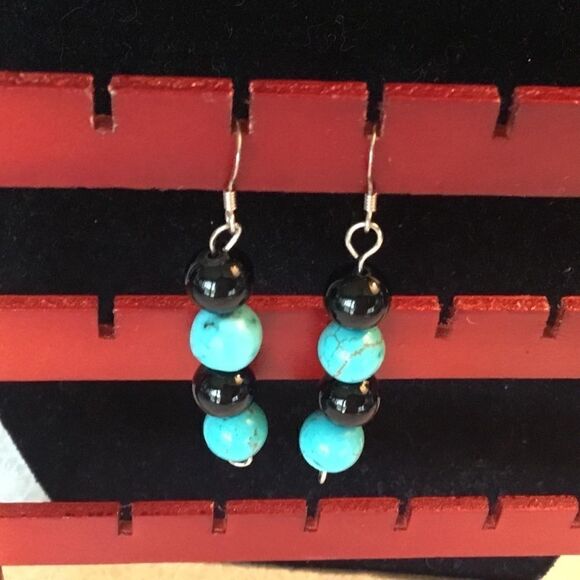 NWOT.   Sterling Silver Turquoise Earrings - Picture 6 of 6